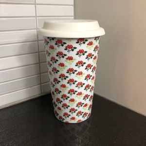 Floral ceramic tumbler mug